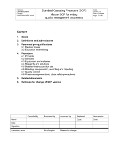 Master SOP for writing quality management documents