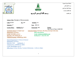 Course Syll Subject Title: Principles of Microeconomics Code