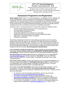 Symposium Registration Form - Cambridge Conservation Forum