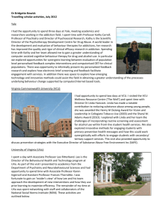Dr Bridgette Bewick`s Travelling Scholarship Report, August 2012