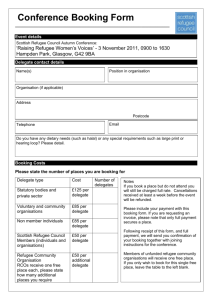 completed booking form - Scottish Refugee Council