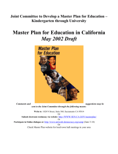 The Master Plan for California Education