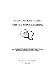 INTERNAL MEDICINE SYLLABUS - Clinical Departments