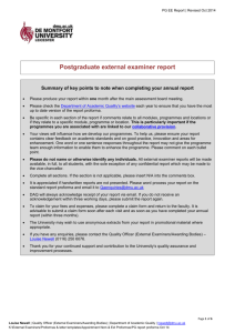 Postgraduate external examiner report proforma
