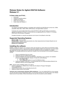 Release Notes for Agilent E6474A Software: