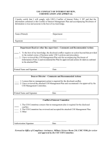 Conflict of Interest Management Plan Template