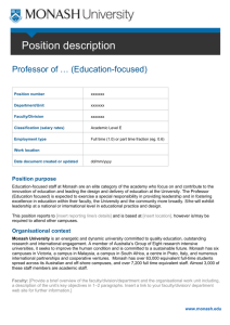 Education-focused - Administration, Monash University