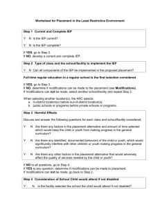 LRE Worksheet - KEDC Special Education Cooperative