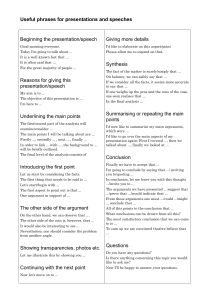 Useful phrases for presentations and speeches
