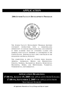 JUNIOR FACULTY DEVELOPMENT PROGRAM