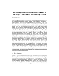 An Investigation of the Semantic Relations in the