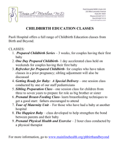 CHILDBIRTH EDUCATION CLASSES