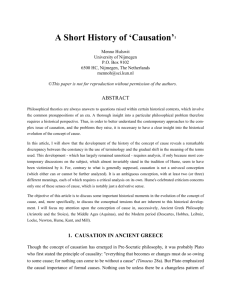 A Short History of `Causation`