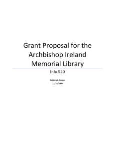 Grant Proposal for the Archbishop Ireland Memorial Library