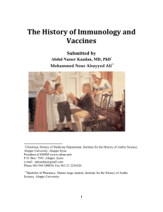 The History of Immunology and Vaccines