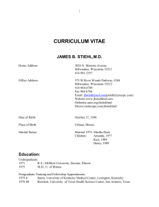James B. Stiehl, Curriculum Vitae
