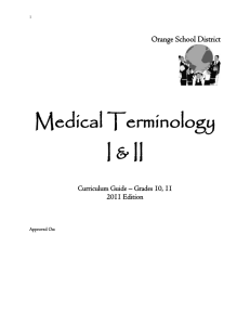 Medical Terminology - Orange Public Schools