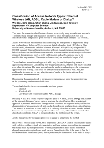 Classification of Access Network Types: Ethernet, Wireless LAN