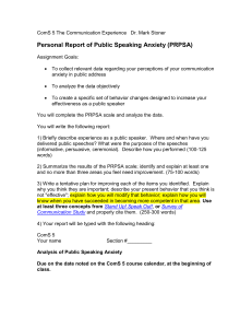 Personal Report of Public Speaking Anxiety