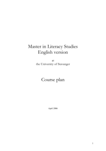 Master in Literacy Studies