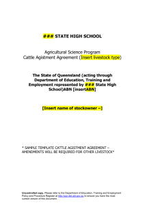 Template Agistment Agreement for Schools and Livestock Owners