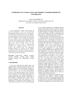 Architecture of a Context-aware and Adaptive Learning Schedule for