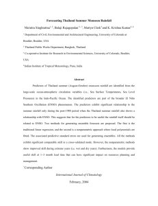 Forecasting Thailand Summer Monsoon Rainfall