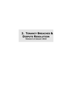Tenancy Breaches and Dispute Resolution