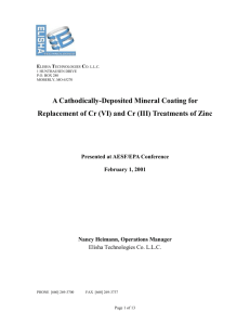 A Cathodically-Deposited Mineral Coating for Replacement of Cr (VI)