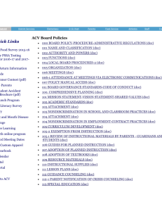ACV Board Policies - Allegheny-Clarion Valley School District