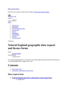 Natural England geographic data request and licence forms
