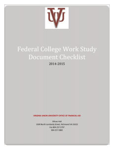 Federal College Work Study Document Checklist