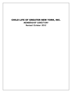 membershiplist - CLGNY Child Life of Greater New York
