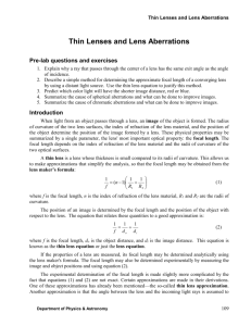 Thin Lenses and Lens Aberrations