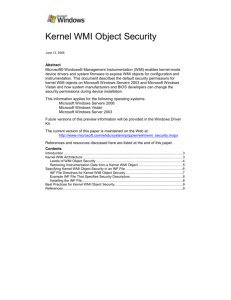 Best Practices for Kernel WMI Object Security
