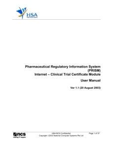 User Manual for PRISM Internet CTC Module