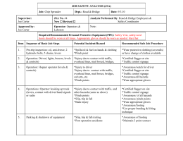 Job Hazard Analysis - Hand Tools