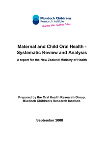Maternal and Child Oral Health - Systematic