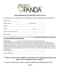 SCHOLARSHIP REQUEST FORM - Project PANDA Project PANDA