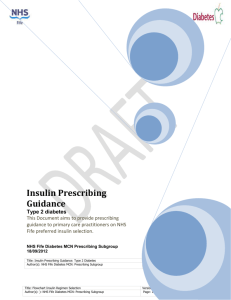 Insulin Prescribing Guidance