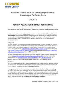 Richard C. Blum Center for Developing Economies University of