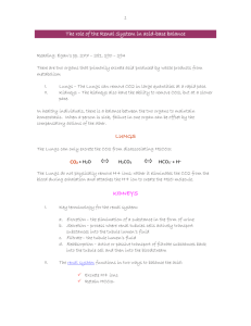 The role of the Renal System in acid