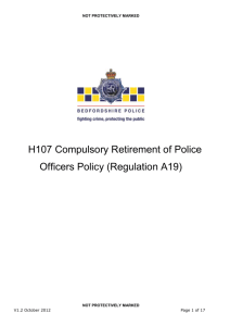 H107 Compulsory Retirement of Police Officers Policy (Reg A19)