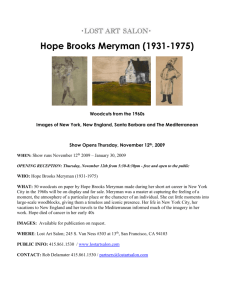 Press Release for Hope Brooks Meryman Show