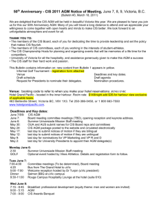 50th Anniversary - CIS 2011 AGM Notice of Meeting, June 7, 8, 9