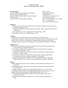 cv bookman 9pt - Cleveland Clinic