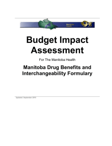 Budget Impact Assessment Mantioba Health