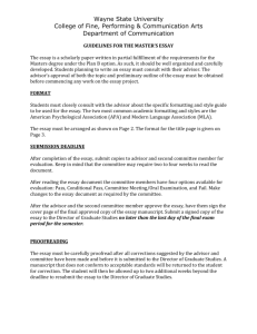 guide for the masters essay - w… - Department of Communication
