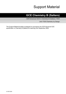 Chemistry by design - Scheme of work and lesson plan booklet