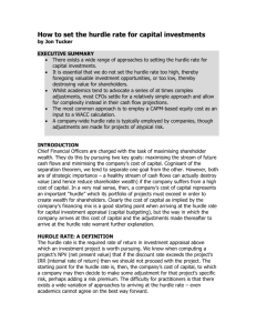 How to set the hurdle rate for capital investments